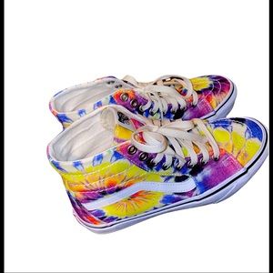 Vans Off The Wall Hightop Tiedye Colorful Women size 7.5 Men size 6